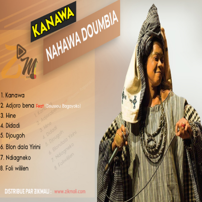 Nahawa Doumbia Album: Kanawa Nouvel album de la reine du Didadi, sortie  le 28 Novembre 2020 au Mali.
Un album de 8 titres abordant plusieurs thèmes, comme l'immigration, la cohésion sociale, la pitié, la tolérance, l'indulgence, le mariage, et aussi une chanson d'hommage aux défunts artistes maliens.
La Diva invite sa fille Doussou Bagayoko sur un titre pour un duo exceptionnel.
On y trouve tout ce qu'on aime chez Nahawa Doumbia: cette voix magique reconnaissable entre mille.